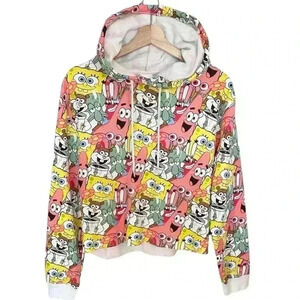NWOT Nickelodeon SpongeBob Hoodie |‎ Multicolor White | SZ L
